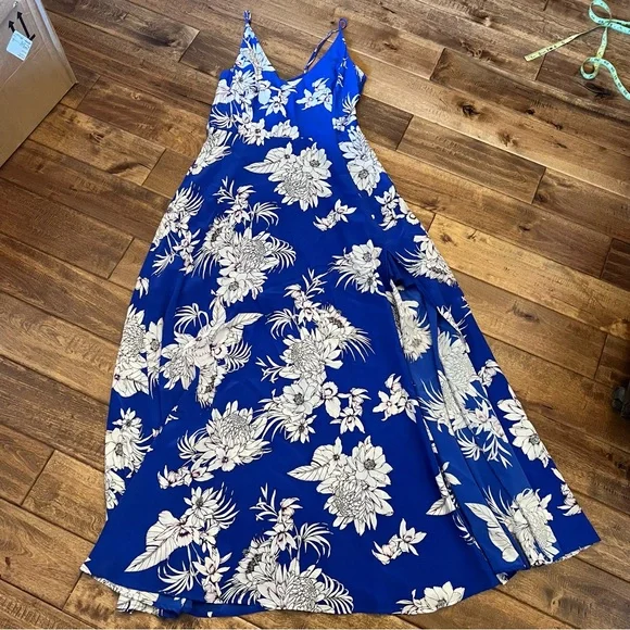 Yumi Kim blue silk maxi dress size large - Picture 2 of 10